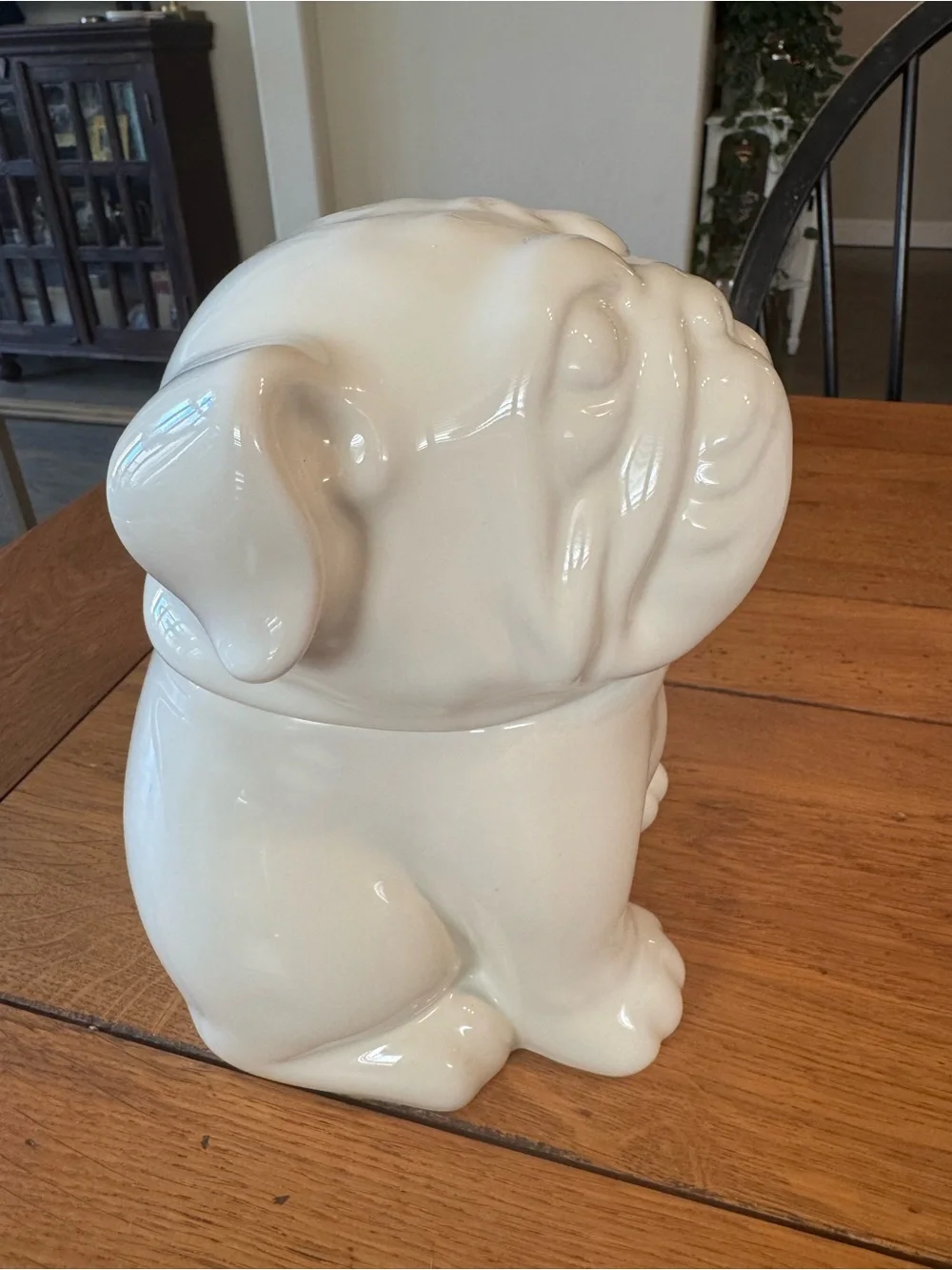 White Ceramic Bulldog Cookie Jar